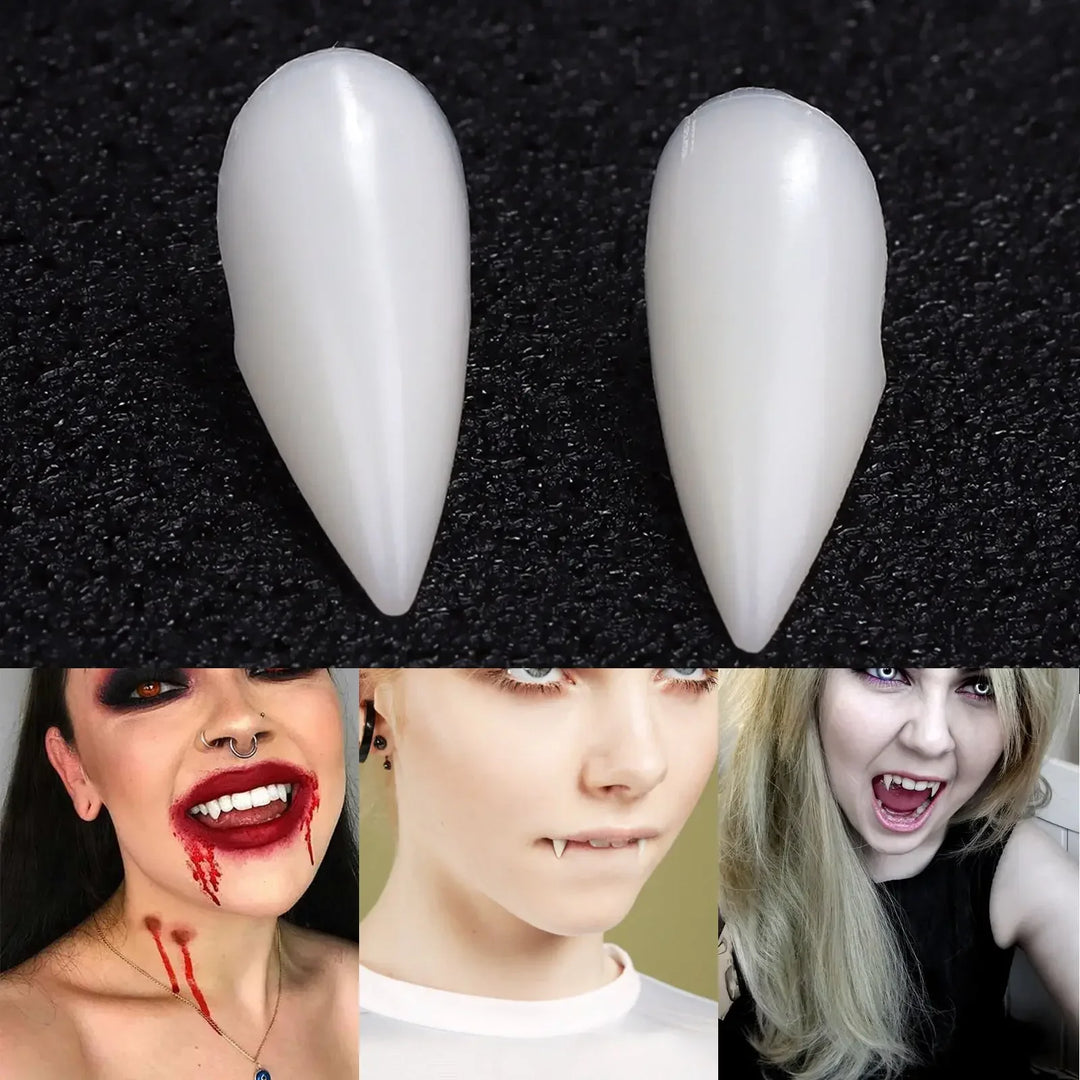 Rynx | Halloween Decoration Vampire Teeth Large Teeth Prosthetics Halloween Cosplay Props Artificial Large Teeth with Strong Glue Halloween Props