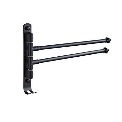 Lisslune | DOOKOLE Contemporary Stainless Steel Rotating Towel Stand with Hooks for Enhanced Bathroom Organization