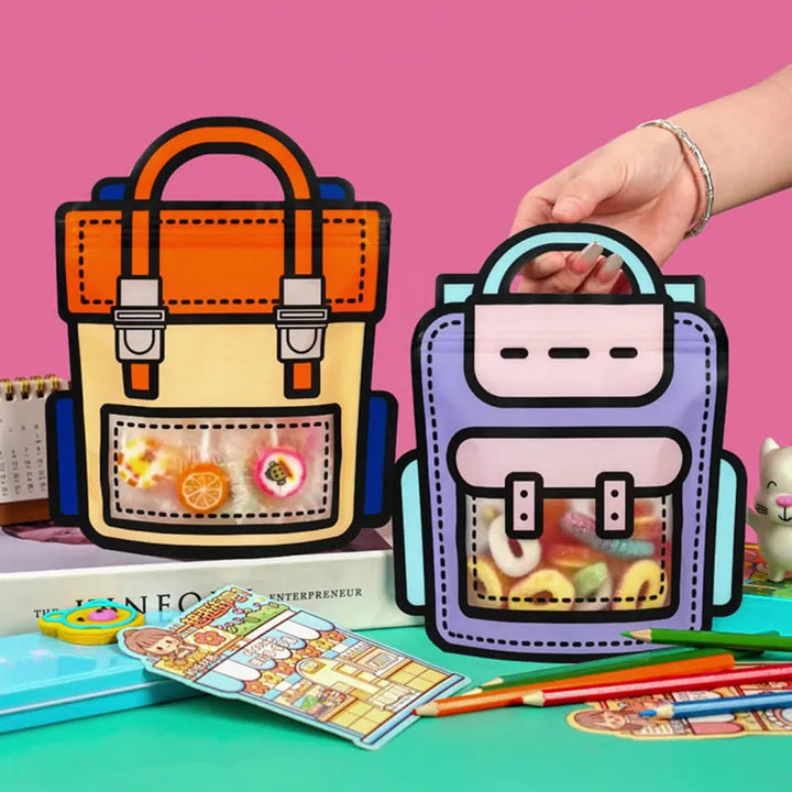 Lisslune | 50pcs Creative 2D Cartoon Schoolbag