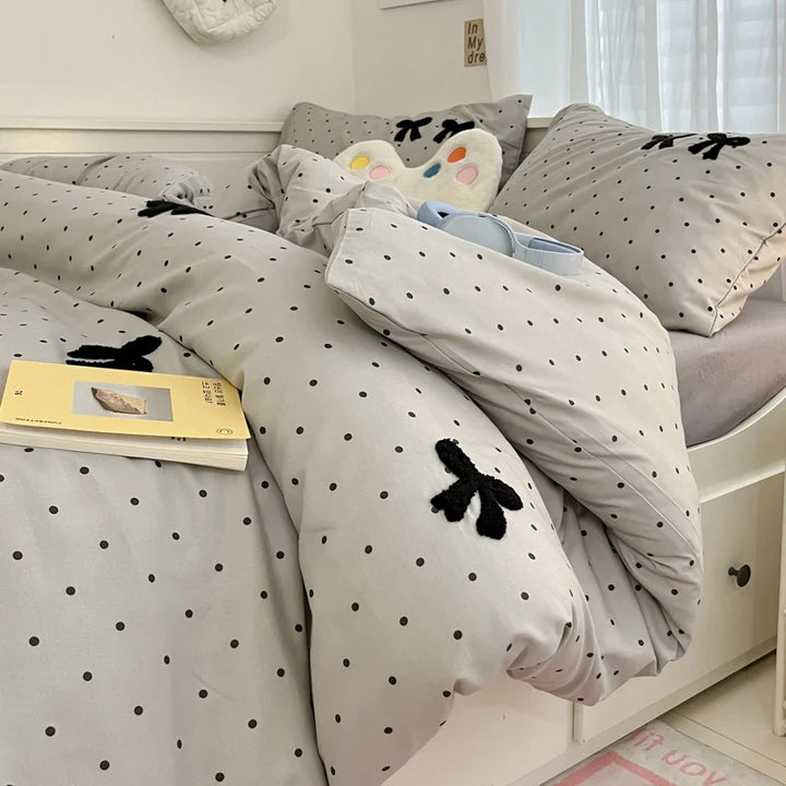 Rynx | INS washed cotton bedding set with pillowcase bed sheet single bed double bed orange duvet cover queen/king double bed