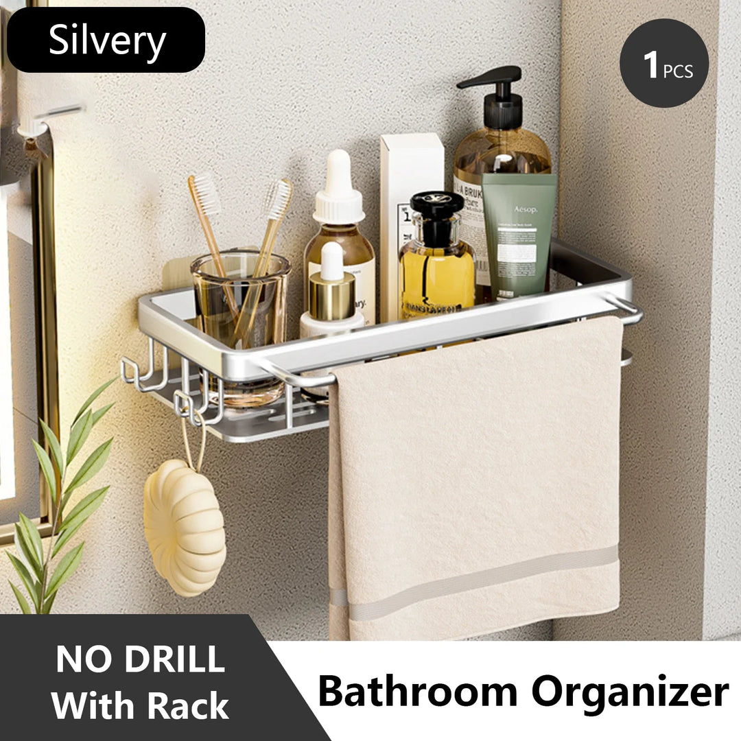 Lisslune | No Drilling Bathroom Shelf