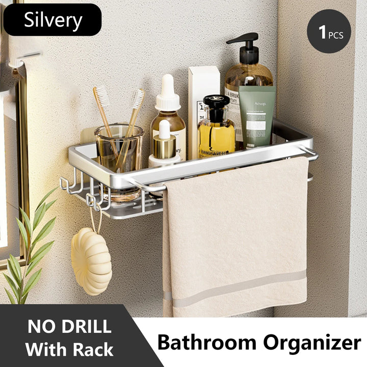 Lisslune | No Drilling Bathroom Shelf