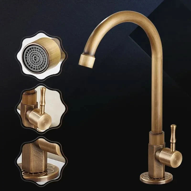 Lisslune | Antique faucet in a swan neck design for kitchen & garden