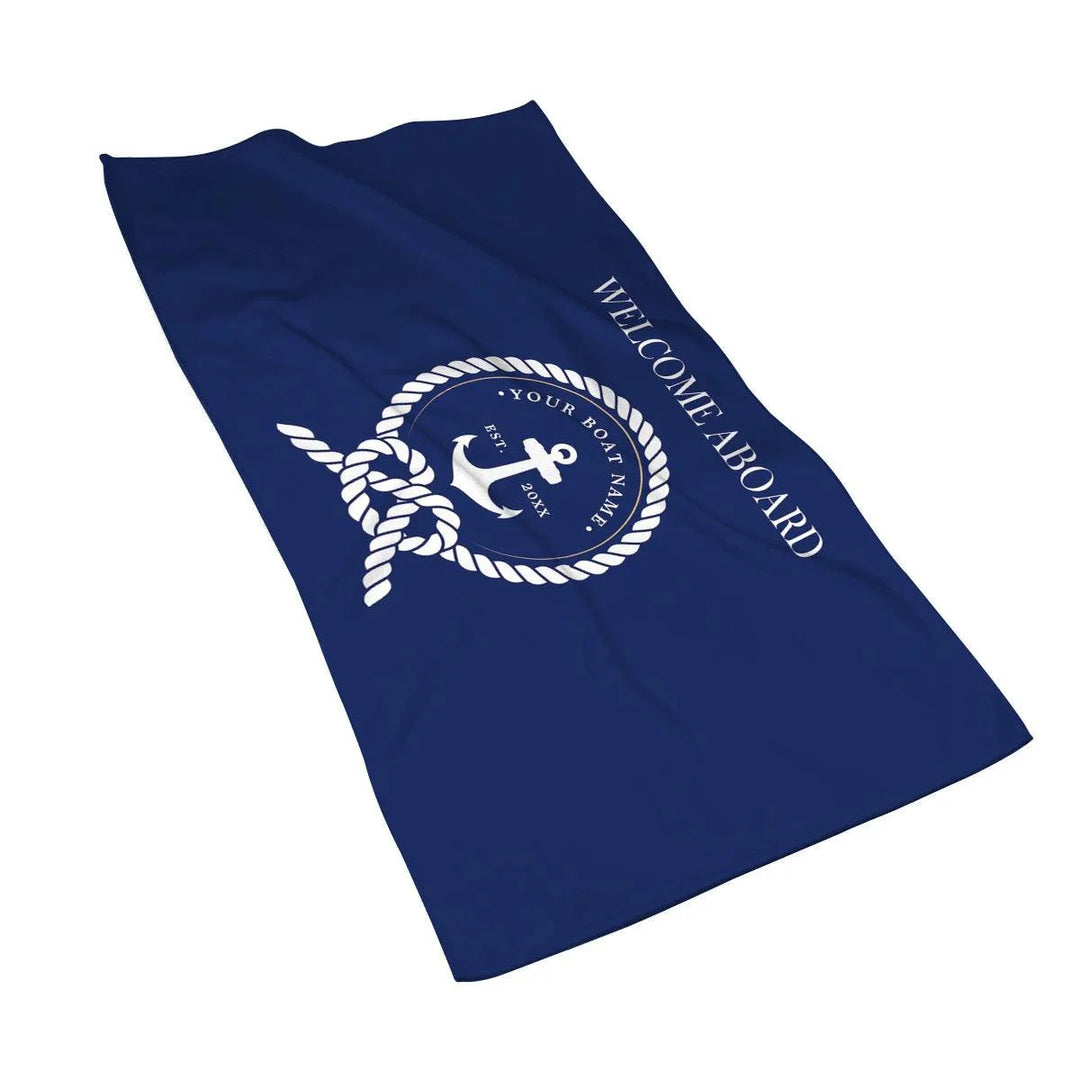 Lisslune | Stylish Adjustable Dark Blue Nautical Microfiber Towel Set - Luxury Redefined for Every Occasion