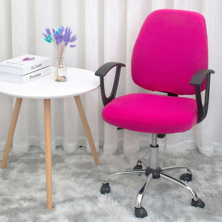 Lisslune | 2-piece Split Office Rose Chair Covers