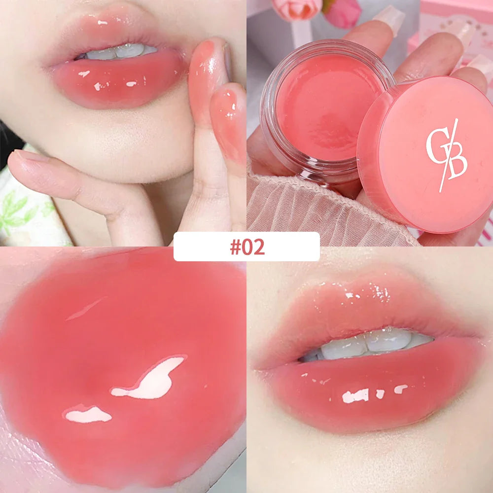 Rynx | Jelly Canned Lip Glaze 8 Colors Mirror Water Light Jam Lip Color Pigmented Long-lasting Moisturizing Plumping Lip Gloss Makeup