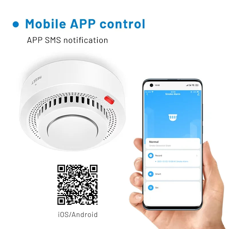 Lisslune | Smart WiFi Smoke Detector Fire Alarm 85dB – SafeSense