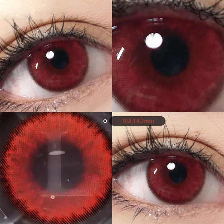 Rynx | Natural Color Lens Eyes 2 Pieces Annual Color Contact Lenses For Eye Beauty Red Fashion Large Diameter Animation Lens Cosmetics