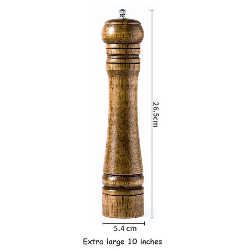 Lisslune | Stylish Wood Salt and Pepper Mill Set with Adjustable Ceramic Mechanisms and Elegant Stand