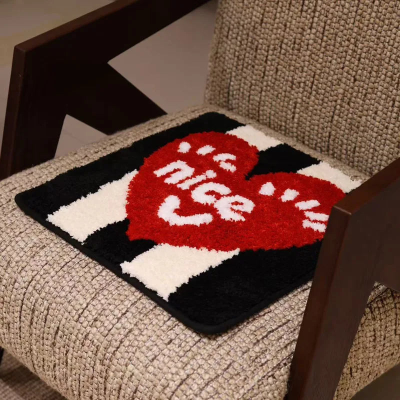 Rynx | Tufting Letters Cushion Mat Soft Round Square Apple Heart Chair Sofa Pad Home Space Office Warm Decor for Autumn Winter