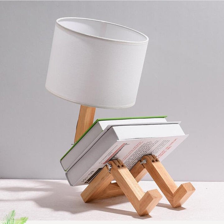 Lisslune | Robot Form Wood Table Lamp