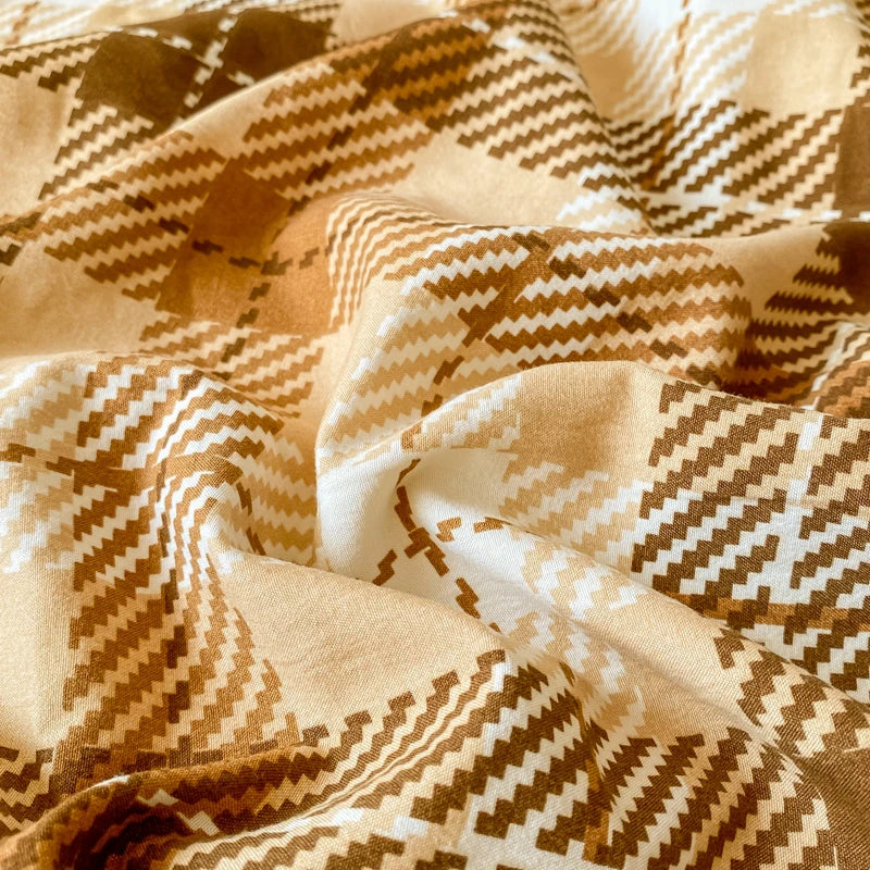 Rynx | Checkered Collection Fitted Sheet with Elastic Bands Non-Slip Adjustable Mattress Protector for Double-King-Queen Bed 90 150 180x200