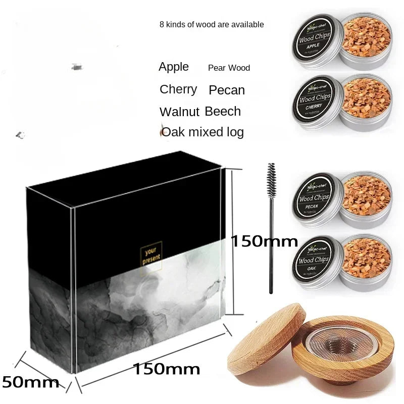 Lisslune | Wooden Cocktail Smoker Kit: Enhance Your Drinks with a Smoky Flavor - Ideal for Whiskey and Bar Accessories