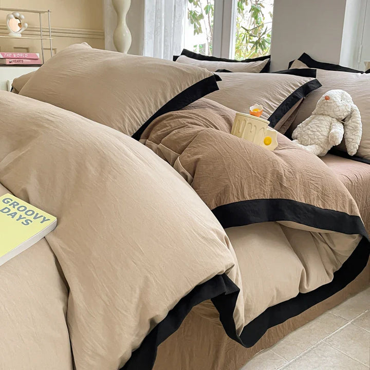 Rynx Ins Style Bedding Set Heavyweight Heavy Water Washable Wool Style Double Color Bedding Sheet Cover Pillowcase Set For Summer Winter