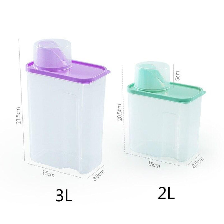 Lisslune | Clear Laundry Detergent Storage Container - Versatile 2L/3L Options in Vibrant Colors