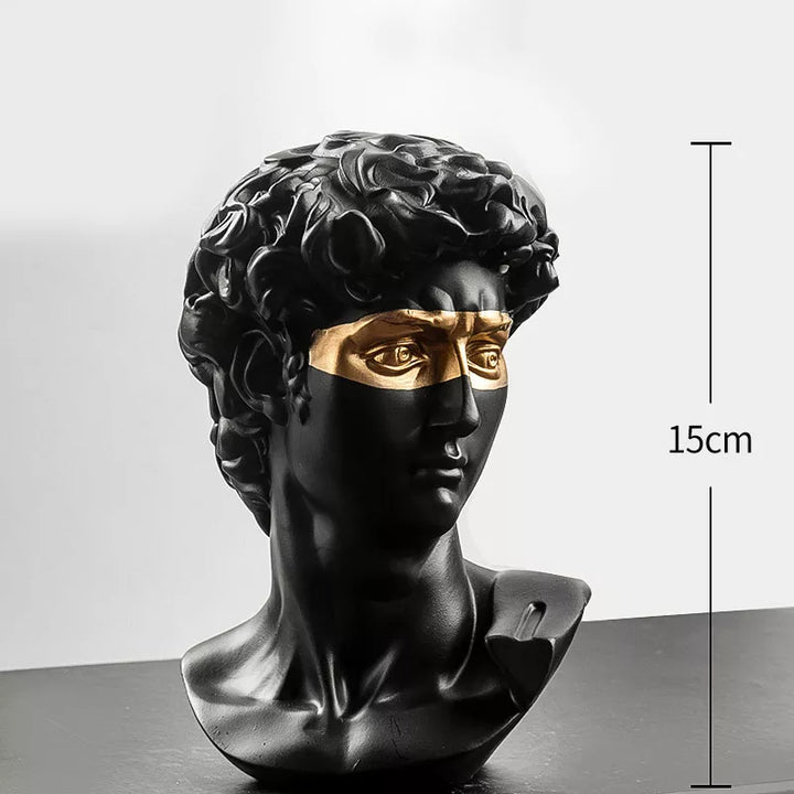 Lisslune | Statues for decoration, 15 cm, David, coffee table, home decoration, ornaments, bust of a room made of plaster, white resin, decorative art sculpture