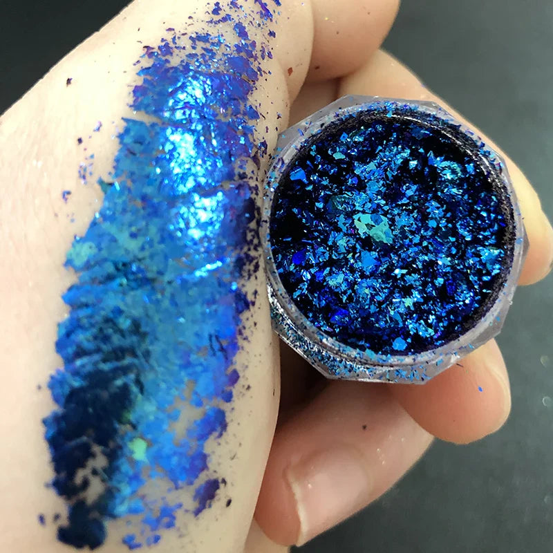 Rynx | 1 Glass Chameleon Nail Flakes Irregular Aluminum Foil UV Gel Polish Nail Sequins Paillettes Manicure Art Decoration Glitter Powder