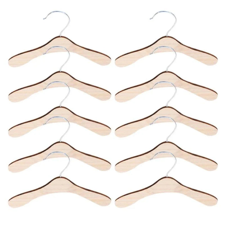 Lisslune | 10-piece wooden dog clothing hangers - Sturdy and lightweight organizers for pet clothing