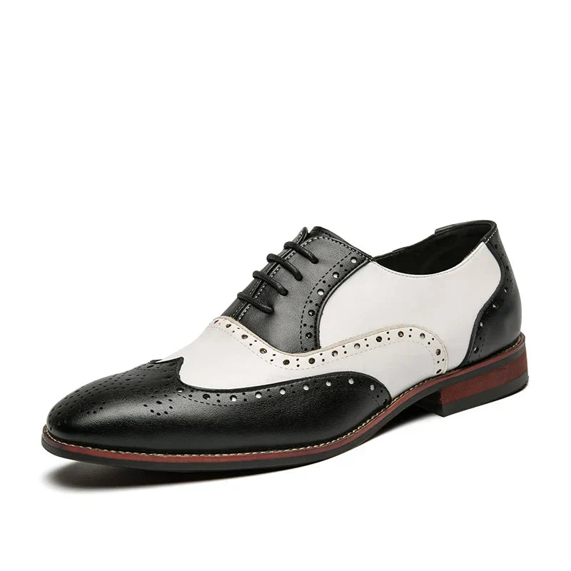 Lisslune | Men's Luxury Shoes Brogue Lace-up Casual British Style Contrast Color Oxford Office
