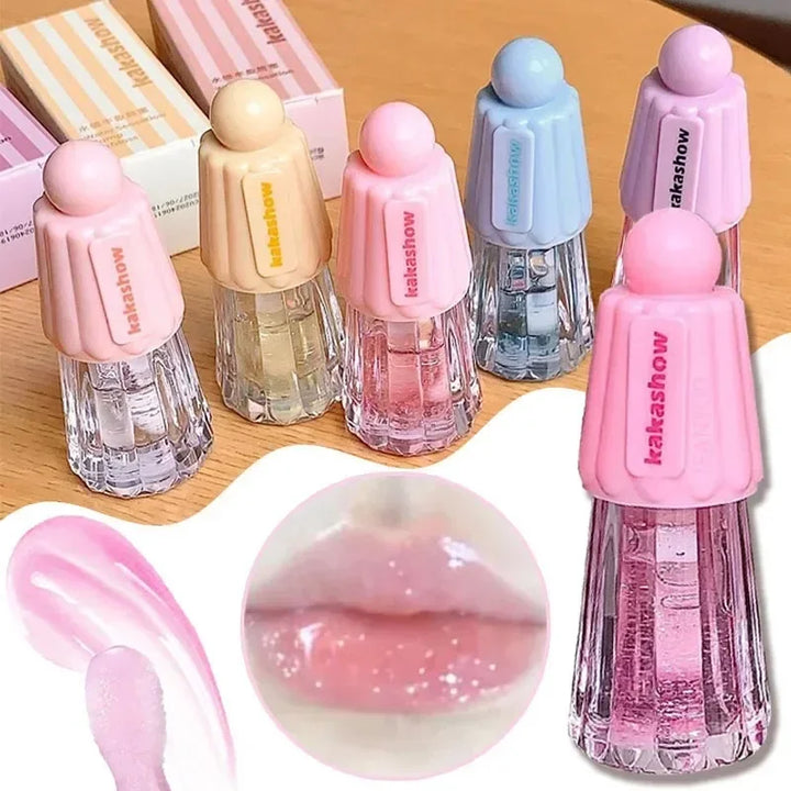 Rynx | Crystal Jelly Moisturizing Lip Oil Plumping Lipstick Makeup Jelly Plump Lips Glow Oil Tinted Lip Plumper Korean Makeup