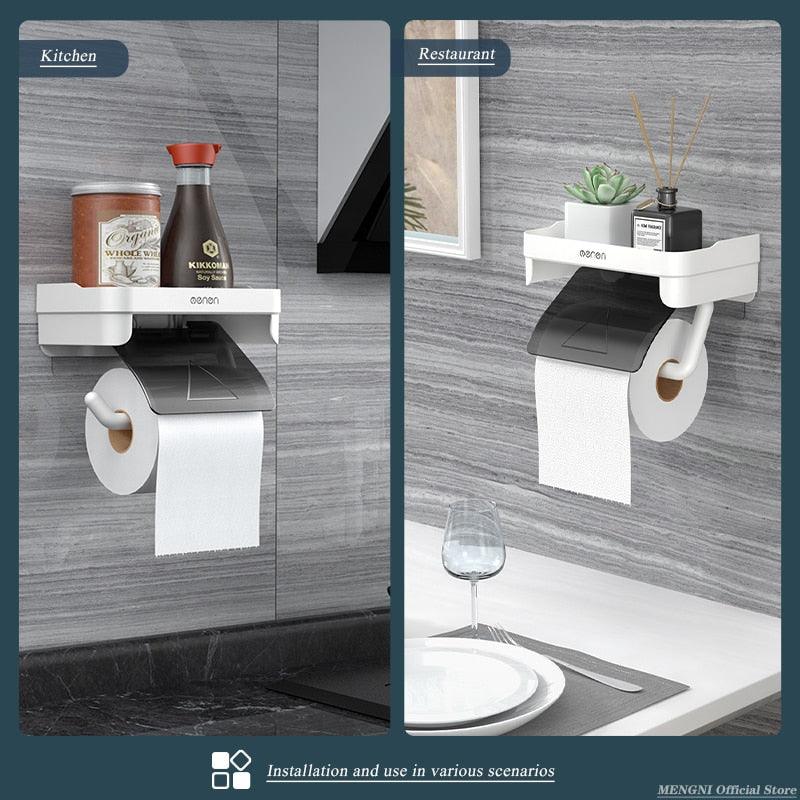 Lisslune | Modern Adhesive Toilet Paper Holder - Stylish Space-Saving Solution
