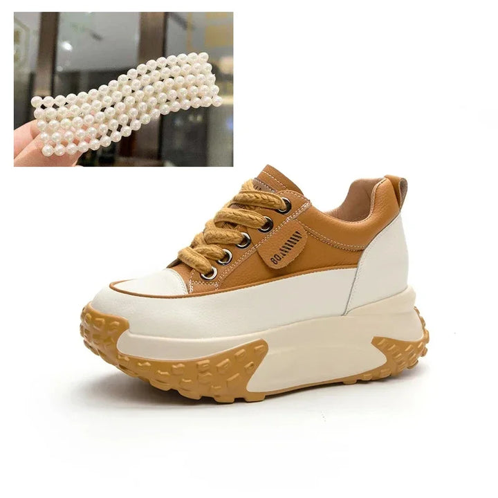Lisslune | 7 cm Platform Wedge Sneakers made of Leather