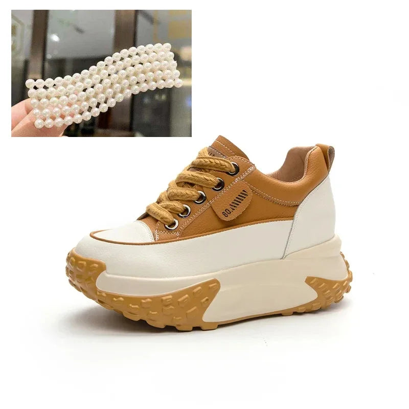 Lisslune | 7 cm Platform Wedge Sneakers made of Leather