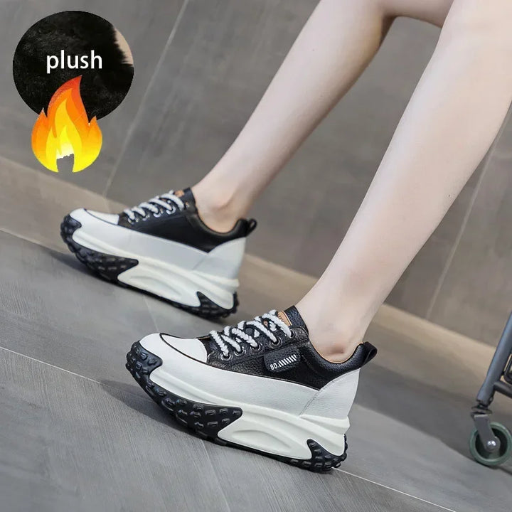 Lisslune | 7 cm Platform Wedge Sneakers made of Leather