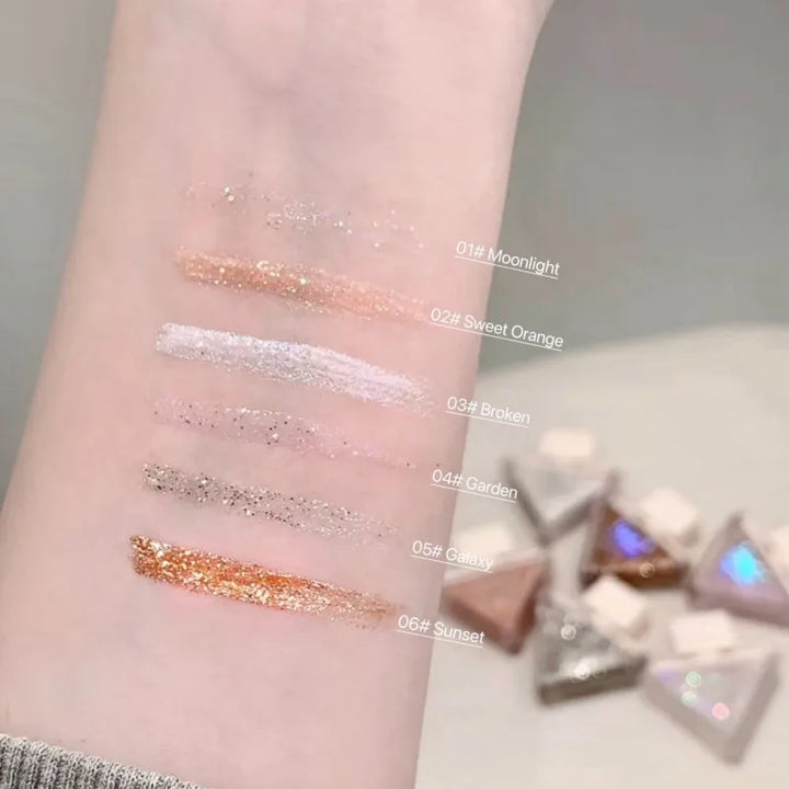 Lisslune | Flüssiger Lidschatten Perlmutt schimmernd Monochrom Perlig Fein Funkelnde Pailletten Lidschatten Highlighter Langanhaltend Schnell trocknend