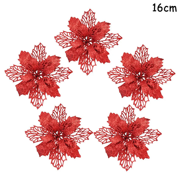 Rynx 5 Piece Christmas Red Berries Artificial Flower Pine Cone Branch Christmas Tree Decorations Ornament Gift Packaging Home DIY Wreath