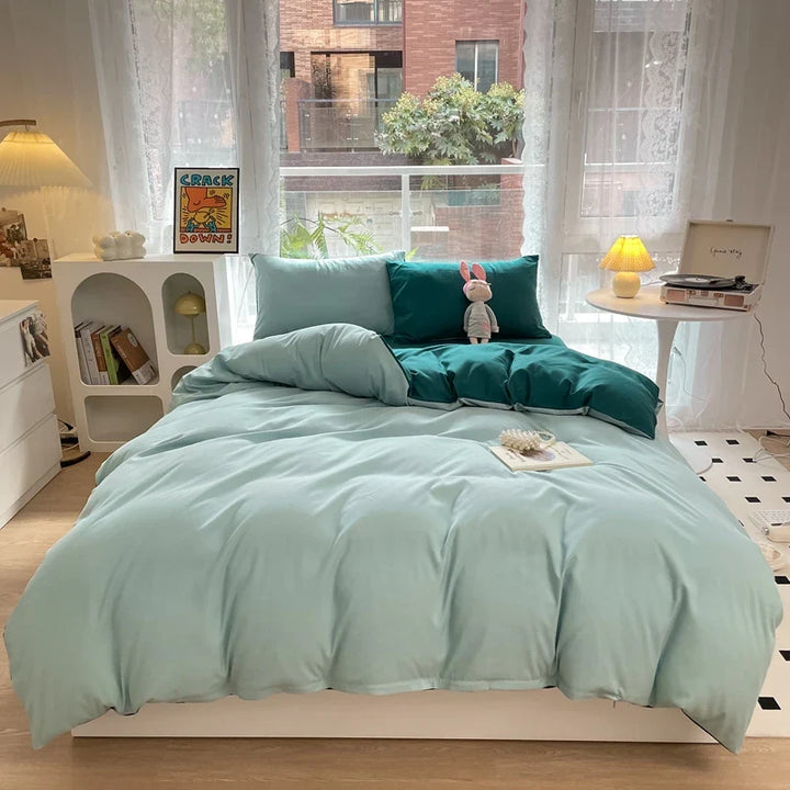 Rynx | Mashup color-grown cotton bedding set with pillowcase bed sheet single full bedding orange duvet cover queen/king double bed