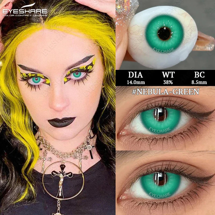 Rynx | 2pcs Halloween White Contact Lenses Anime Color Cosplay Black Lenses Crazy Red Beauty Makeup Lens Multicolor Lens