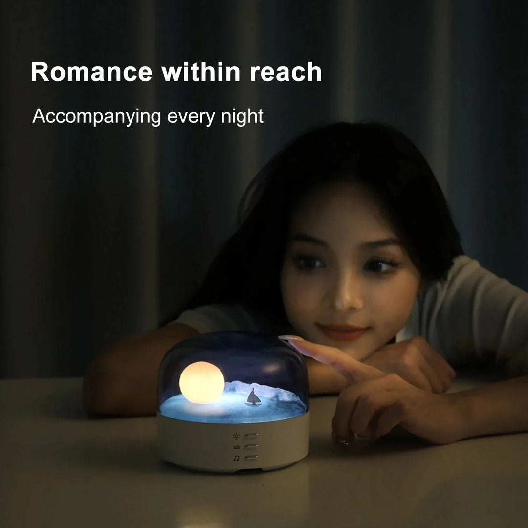Lisslune | 3D Mysterious Moon LED Night Light Speaker