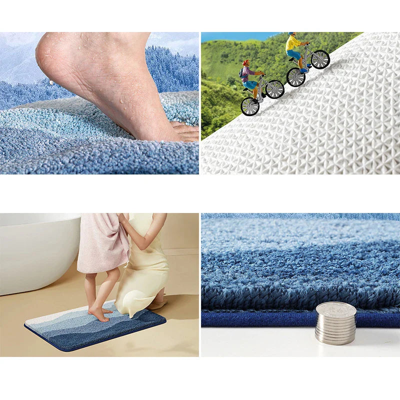 Rynx | Tufting Ocean Bathroom Mat Soft Picturesque Beach Bath Mat Bedroom Rug Living Room Rug Bedroom Floor Cushion Aesthetic Home Decor