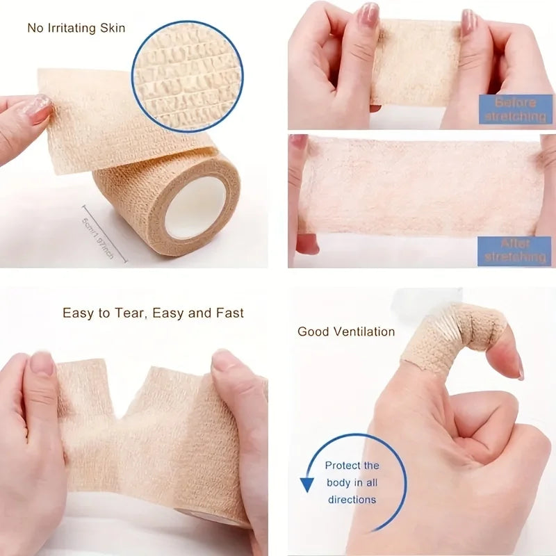 Rynx | 3 Pieces Portable Elastic Self-Adhesive Bandage, Breathable Sports Fleece Bandage Finger Band for Wrist Ankle Elbow Shoulder