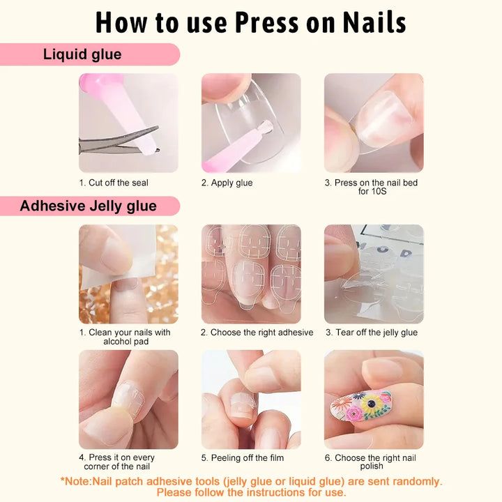 Rynx | 24 Pieces Purple Cat Eye Press-on Almond Nails with Delicate Floral Patterns Romantic False Fingernails for Women & Girls Elegance Wear