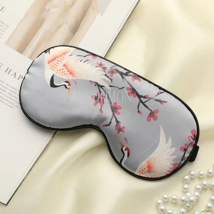 Lisslune | Grue de Soie – Luxury Silk Sleep Mask with Crane Design