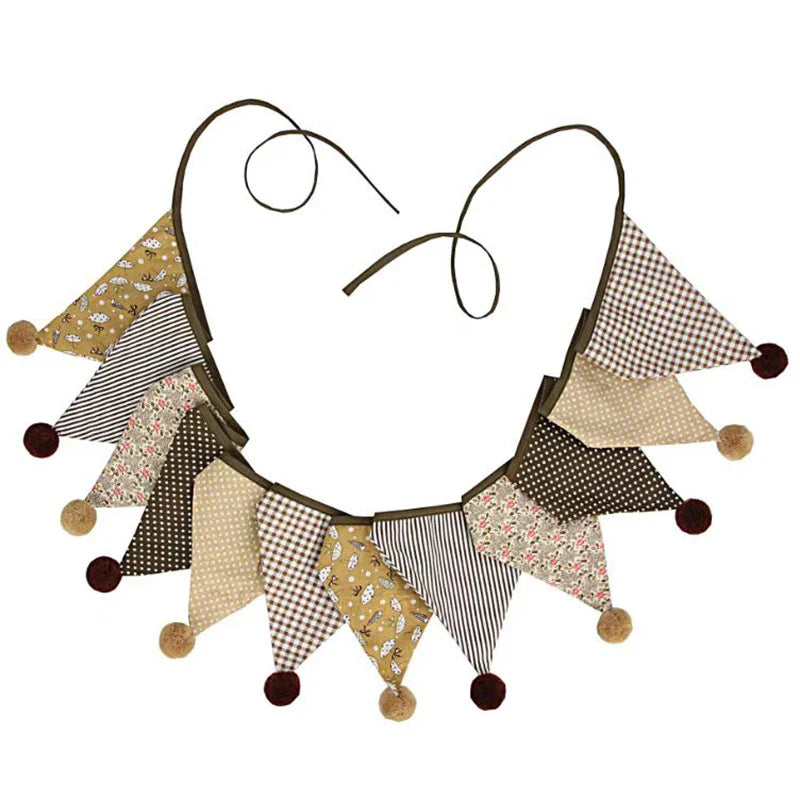 Rynx | Nordic Style Hanging Decorations Cotton Dots Floral Garland Children's Room Accessories Home Party Wedding Wall Children's Room Decoration