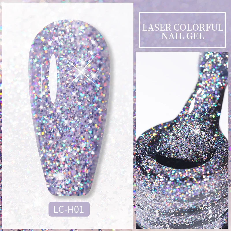 Rynx | 7ml Glitter Gel Nail Polish Semi Permanent Sequins Soak Off UV Gel Colorful DIY Nail Art Polishes