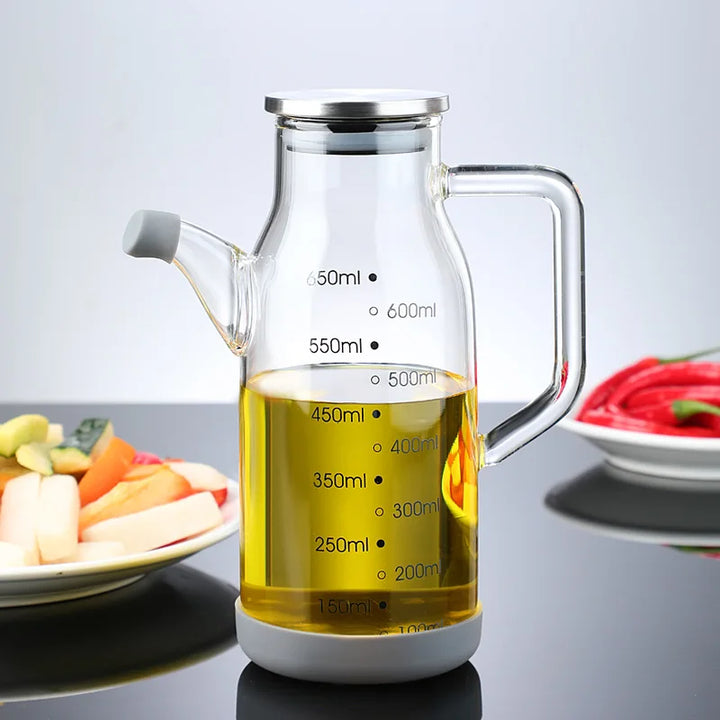Lisslune | Pure Glass Measuring Scale Oil Dispenser  Bottle