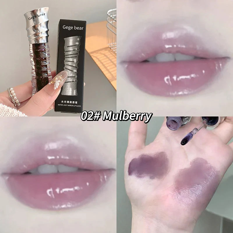 Lisslune | Wässriger, kristallklarer Jelly Lip Gloss Befeuchtet die Lippen Schimmert mit feinen Perlen Befeuchtender flüssiger Lippenstift Bringt die Lippenfarbe zum Strahlen