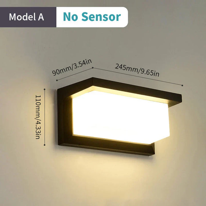 Lisslune | LED wall light with radar motion sensor – 16W waterproof light for indoor and outdoor use, cold and warm white light, AC85-265V