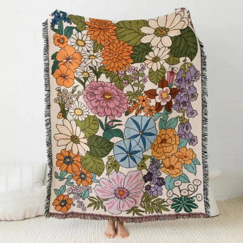 Lisslune | Boho Garden Flower Blanket