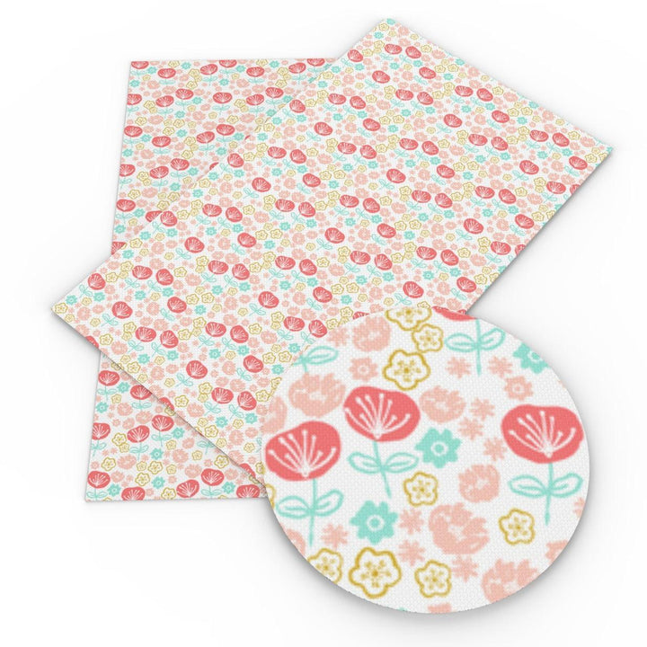 Lisslune | Charming Floral Synthetic Leather Craft Sheets - Essential for Creatives