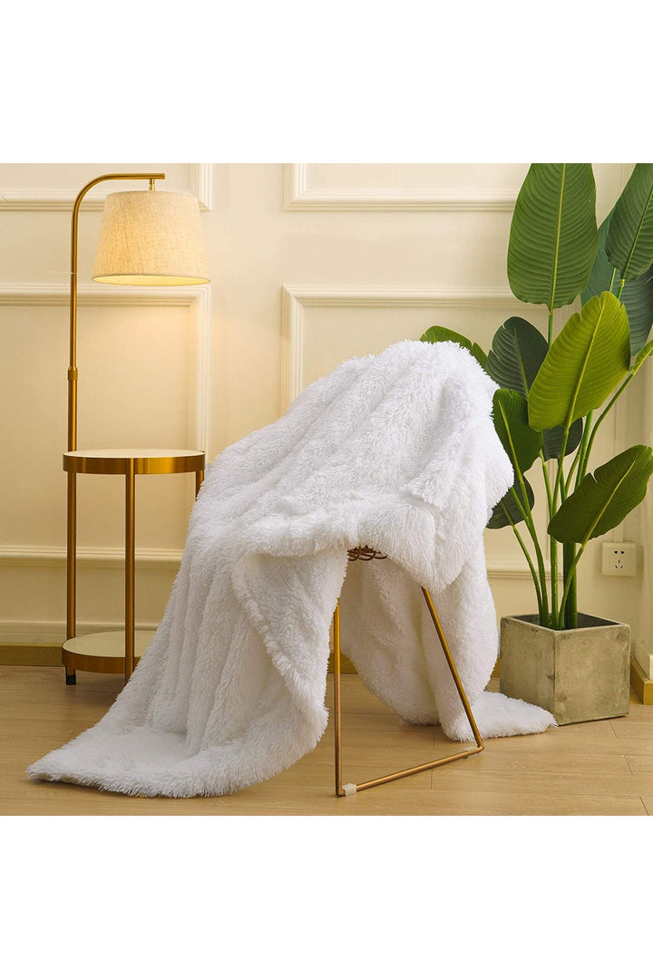 Lisslune | Synthetic fur sofa blanket