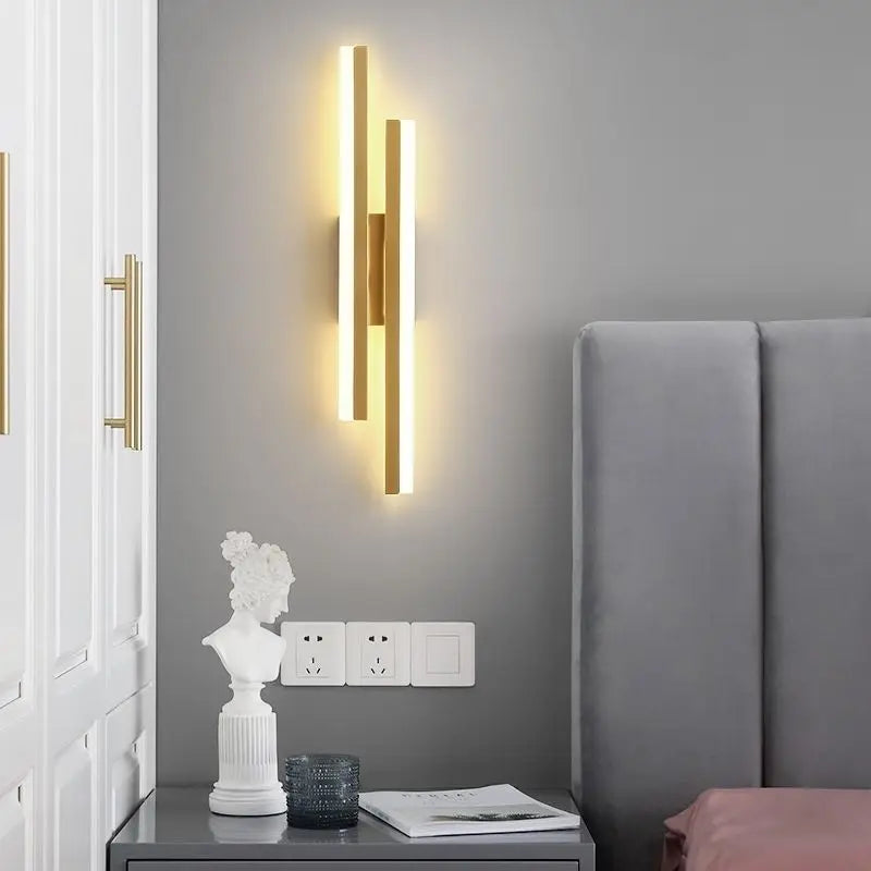 Lisslune | Modern LED Wall Lamp: Black/Gold Acrylic Room Decoration Light