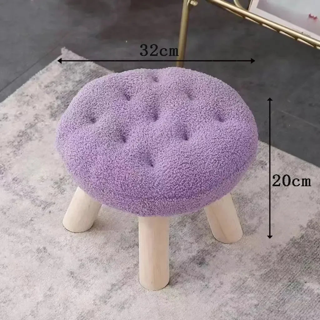 Rynx | Cookie small stool soft seat girls heart bedroom solid wood bench living room children's shoe changing stool furniture