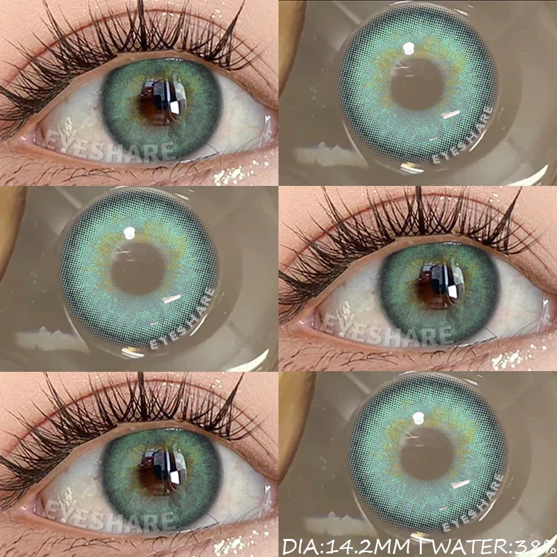 Rynx | Colored Contact Lenses for Eyes Gray Pupil Lens Fashion Blue Eye Contacts Green Lenses Brown Lenses Yearly 2 Pieces/Pair