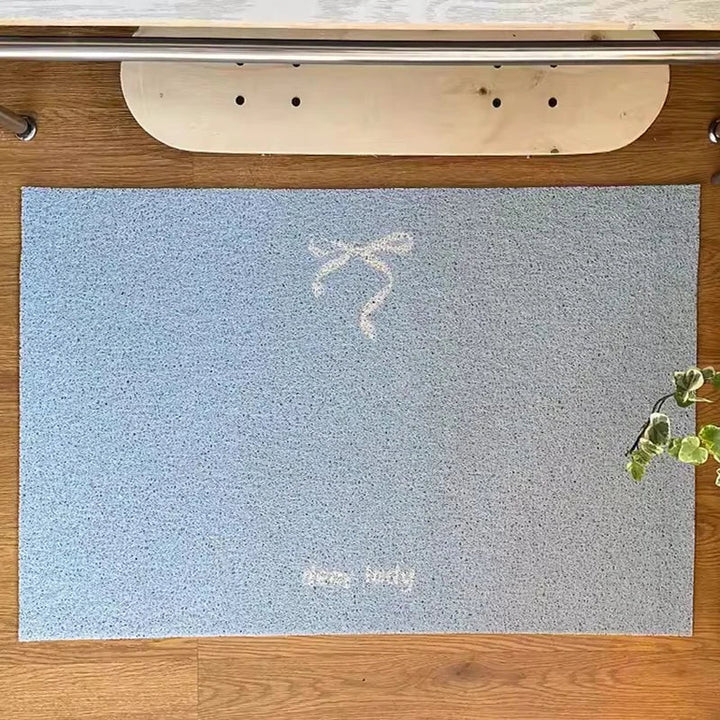 Rynx | Korean Style PVC Bow Door Mat Cuttable Entrance Welcome Mat Rug Anti-Dust Pad Outdoor Aesthetic Living Room Decor