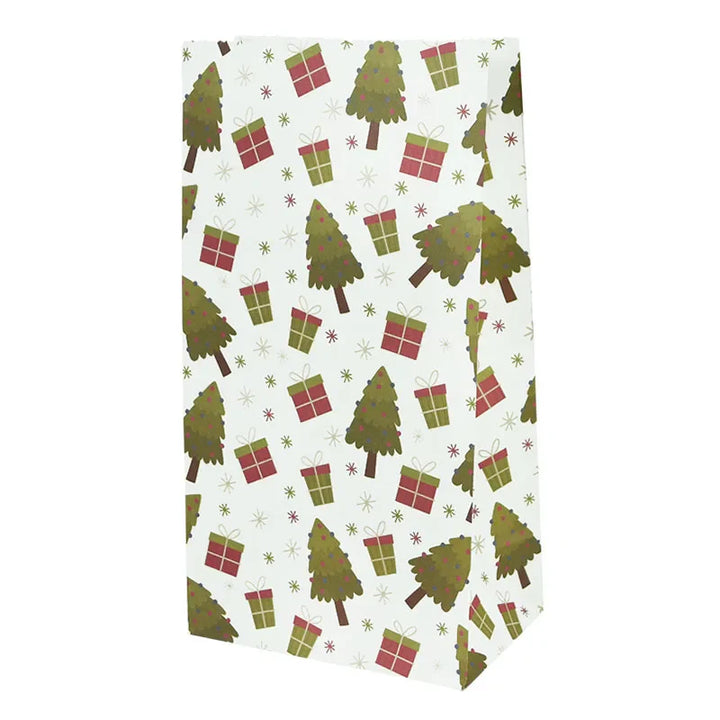 Rynx 10 pieces kraft paper candy cookie bags Santa snowman Christmas gift packaging bags Xmas Navidad New Year party decoration supplies